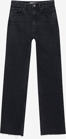 Pull&Bear Regular Jeans in Zwart: voorkant