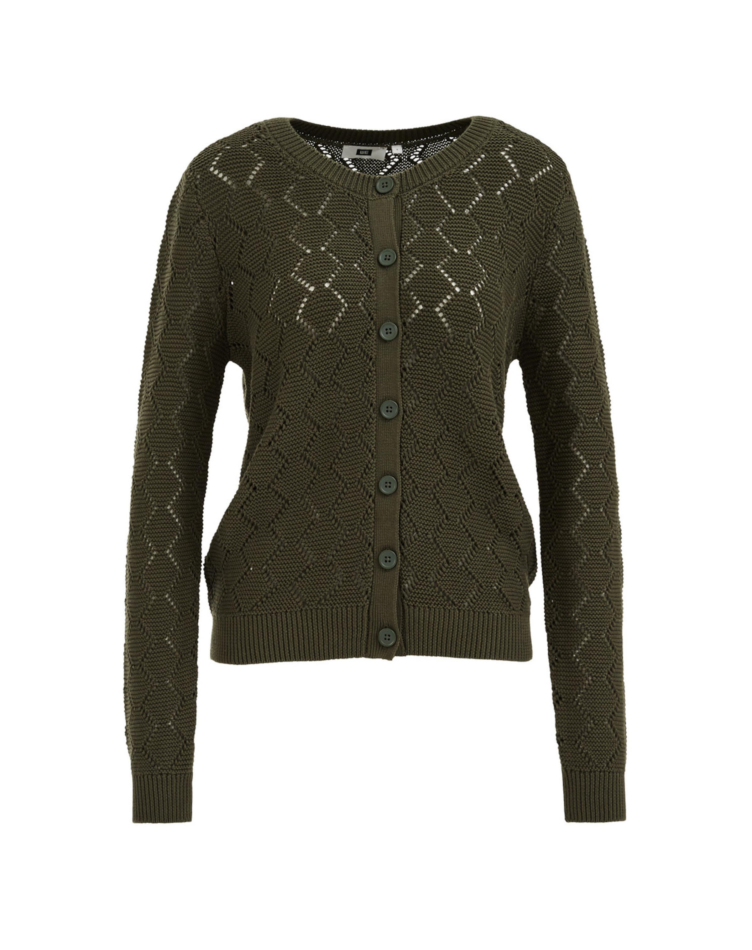 Geacă tricotată de la WE Fashion pe verde: față
