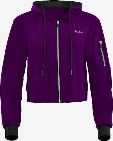 Winshape Urheilullinen collegetakki 'J009C' värissä lila: etupuoli