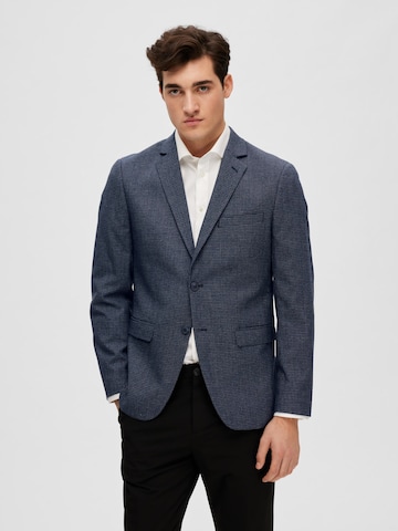 SELECTED HOMME - Ajuste regular Chaqueta tipo saco para negocios 'WELLS' en azul: frente