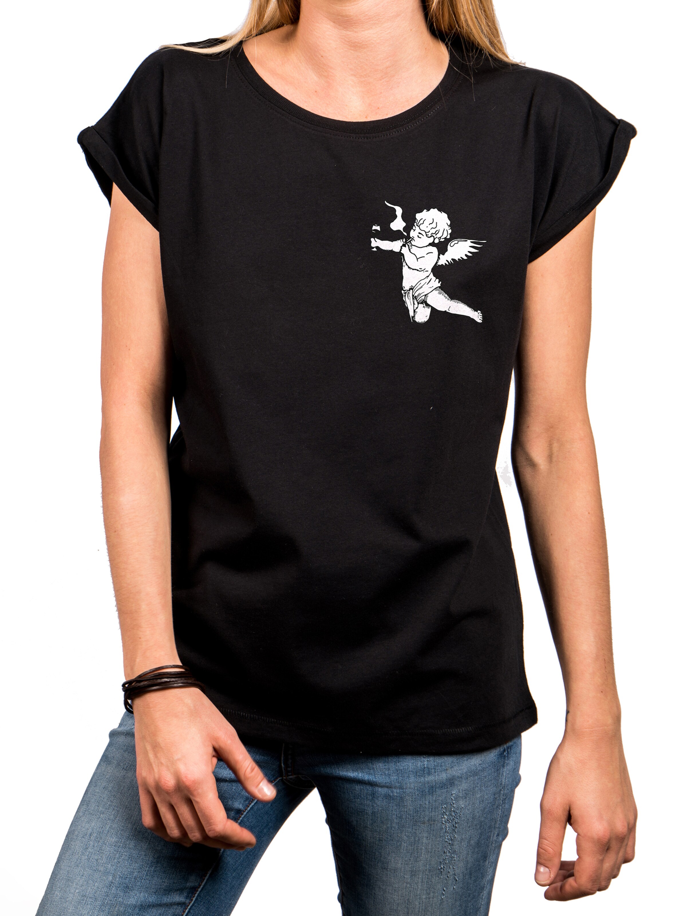 MAKAYA Shirt 'Engel' in Black
