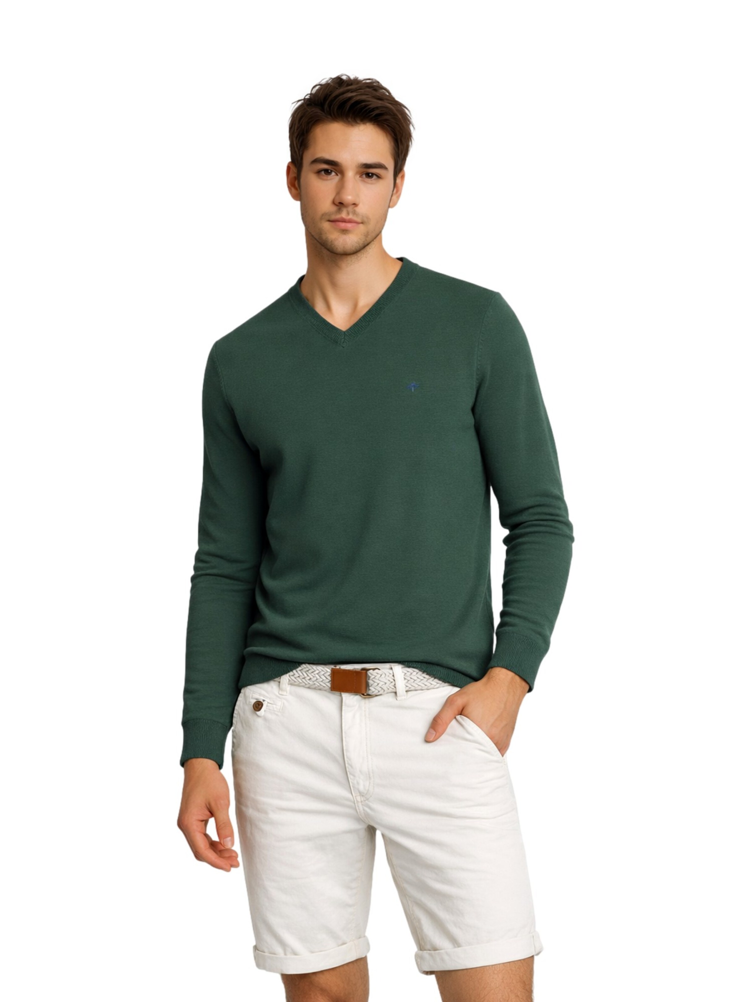 INDICODE Regular Broek 'Conor' in Wit: voorkant