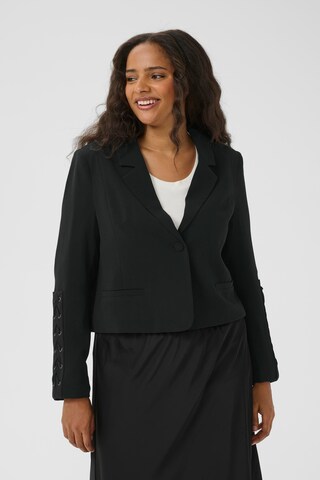 KAFFE CURVE Blazer i sort: forside