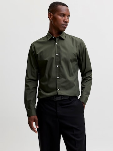 JACK & JONES Button Up Shirt 'JJJOE' in Green: front