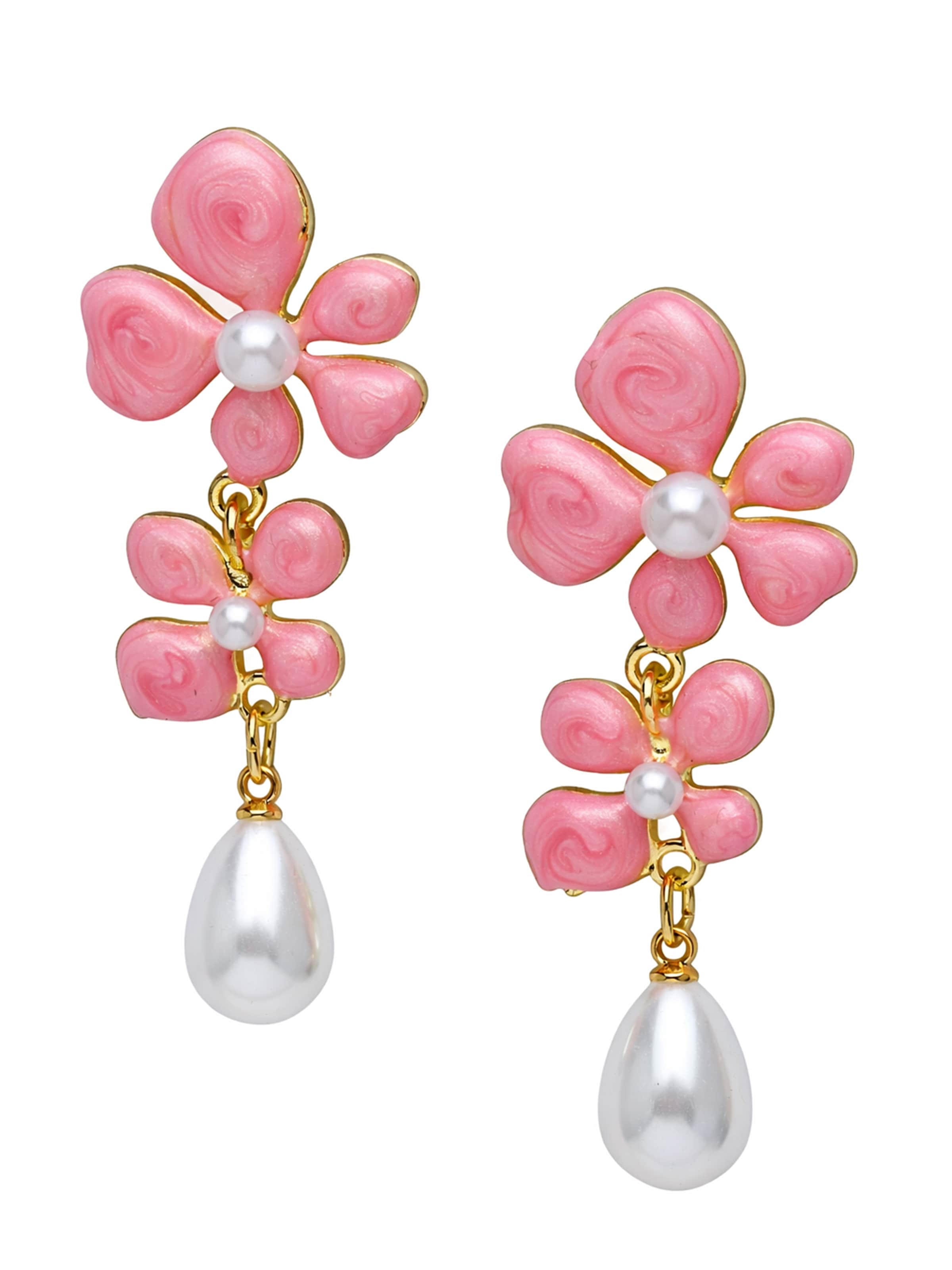 AVANT-GARDE PARIS Oorbellen in Roze: voorkant