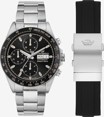 Philip Watch Analoguhr Set in Silber: Vorderseite