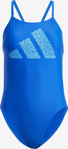 ADIDAS PERFORMANCE Bralette Active Swimsuit '3 Bar' in Blue: front