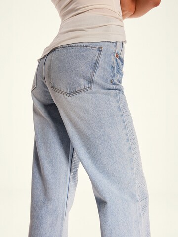 Wide Leg Jean Bershka en bleu