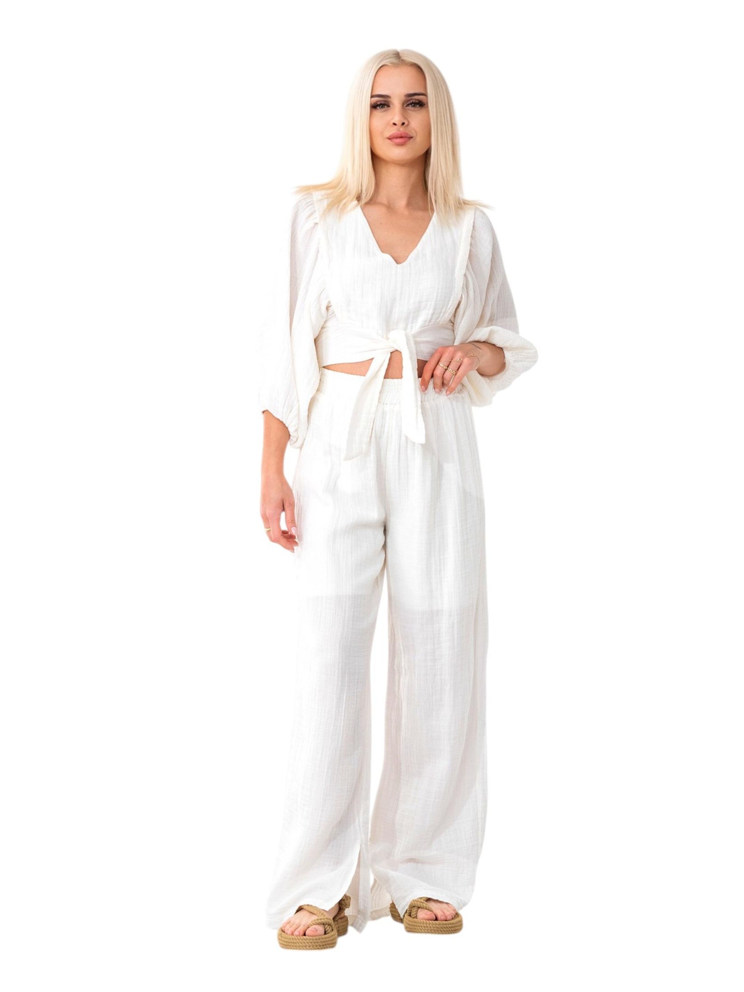 WENOR Hjemmedragt 'FLOWSET' i hvid