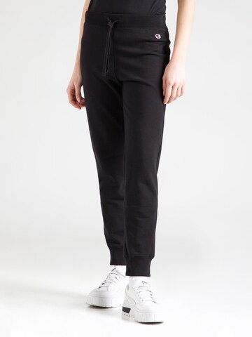 Champion Authentic Athletic Apparel Tapered Trousers in Black: front