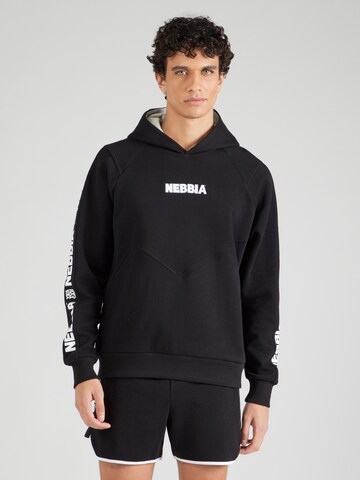 NEBBIA Αθλητική μπλούζα φούτερ 'HERO 300' σε μαύρο: μπροστά