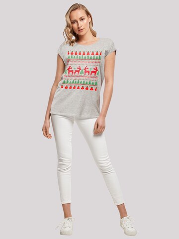 T-shirt 'Christmas Reindeers' F4NT4STIC en gris