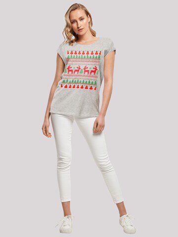 F4NT4STIC Shirt 'Christmas Reindeers' in Grijs