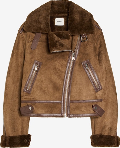 Bershka Prechodná bunda, veľkosť XS - hnedá / tmavohnedá, Produkt