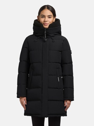 khujo Wintermantel 'Kelsi' in Schwarz: Vorderseite