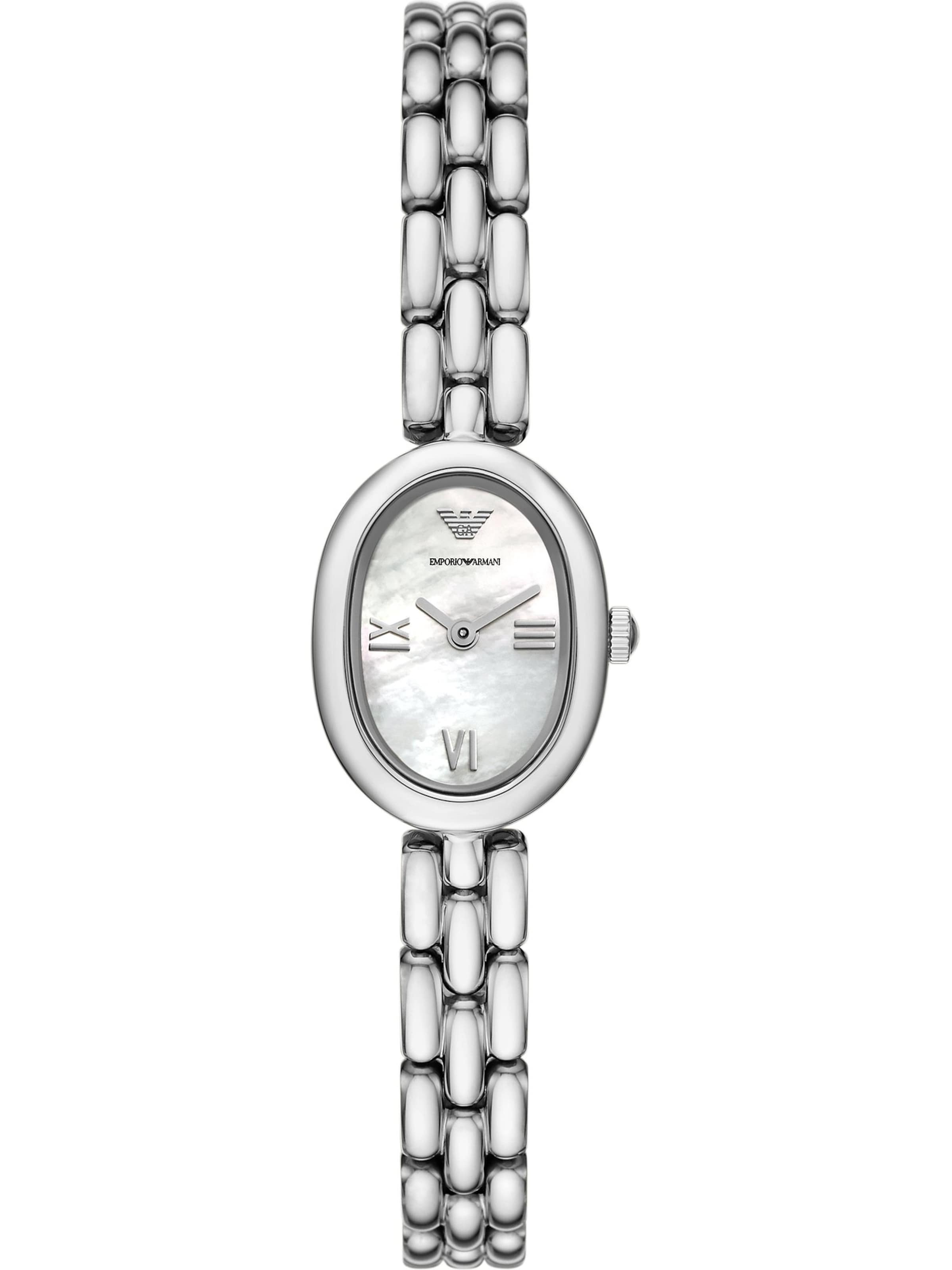 Emporio Armani Analoguhr in Silber: Vorderseite