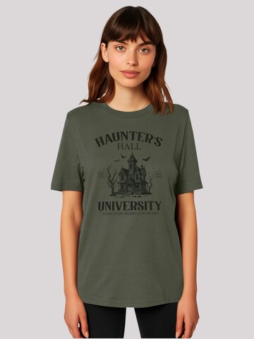 F4NT4STIC Shirt 'Halloween University Haunters hall' in Groen: voorkant