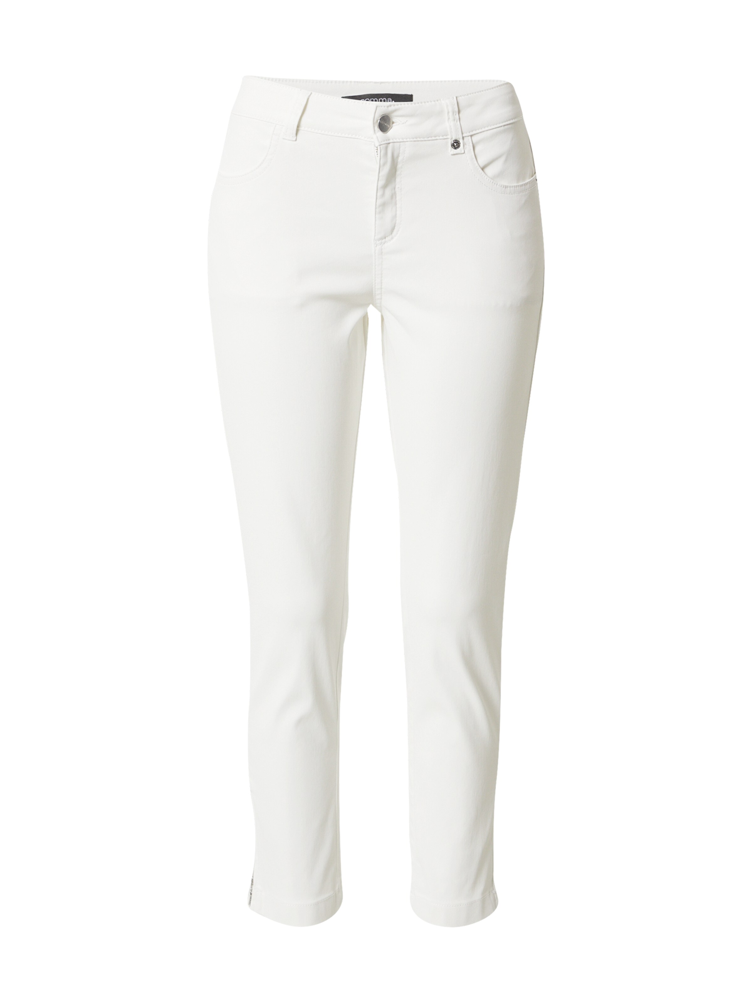 COMMA Slimfit Broek in Wit: voorkant