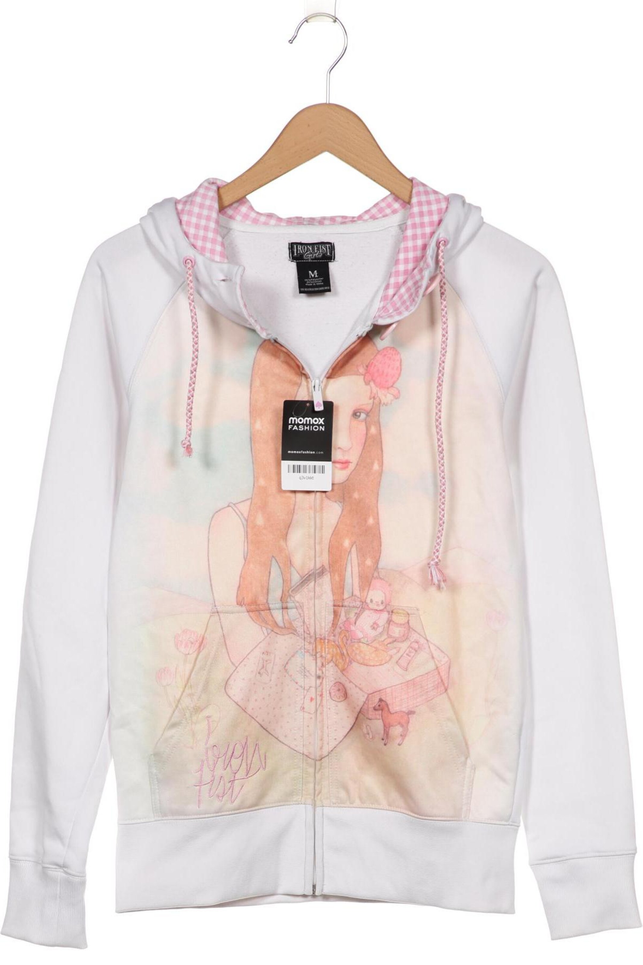 IRON FIST Kapuzenpullover M in Weiß: Vorderseite