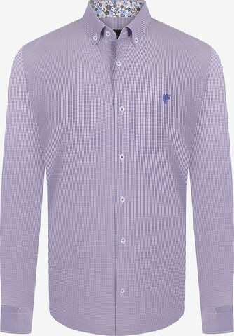 DENIM CULTURE - Camisa 'Grant' em roxo: frente