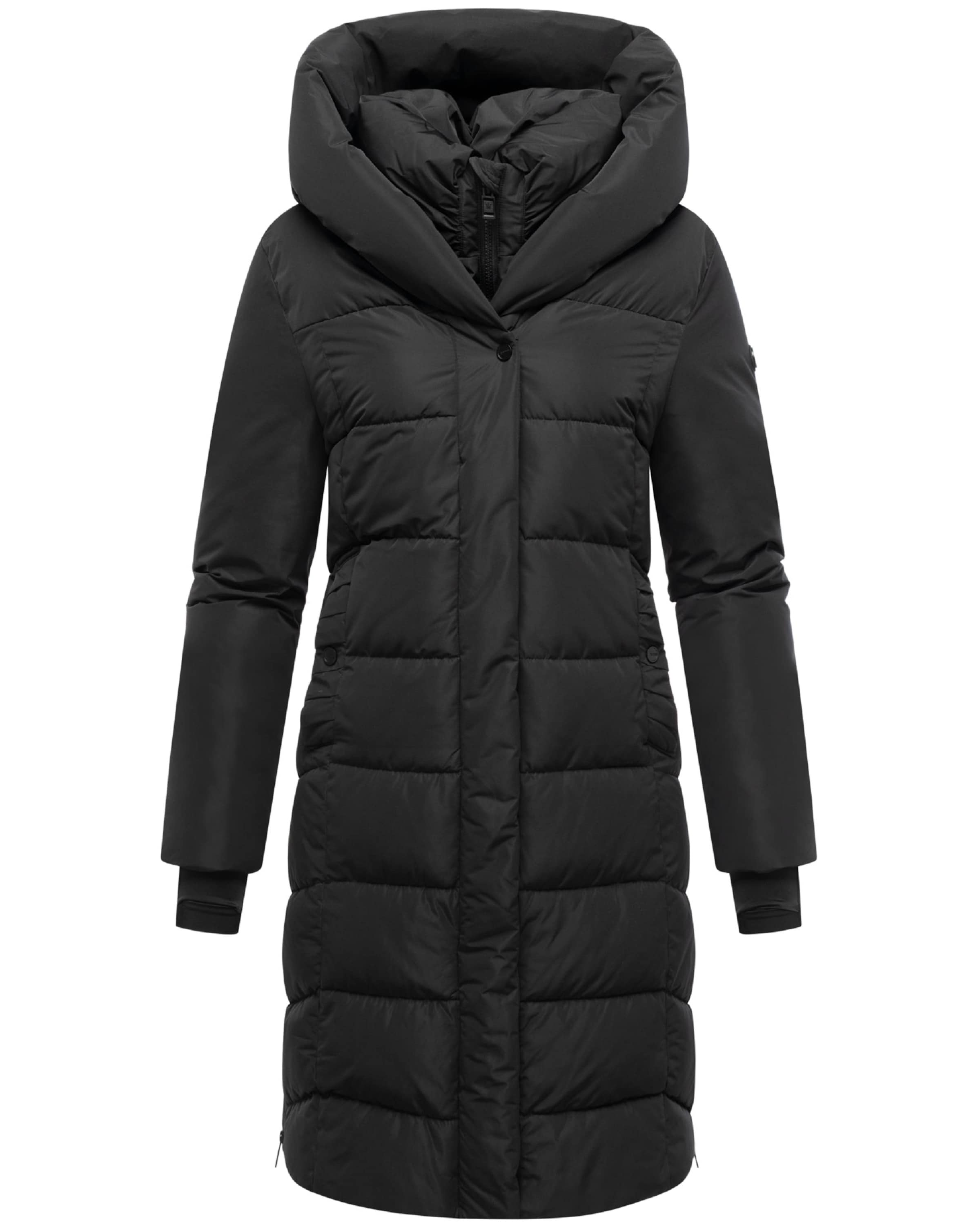 NAVAHOO Mantel 'Laubzauber 14' in Schwarz: Vorderseite