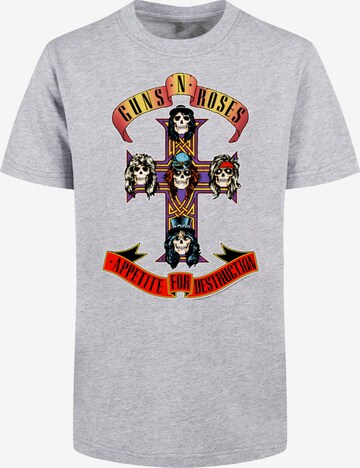 F4NT4STIC Shirt 'Guns 'n' Roses Appetite For Destruction' in Grijs: voorkant