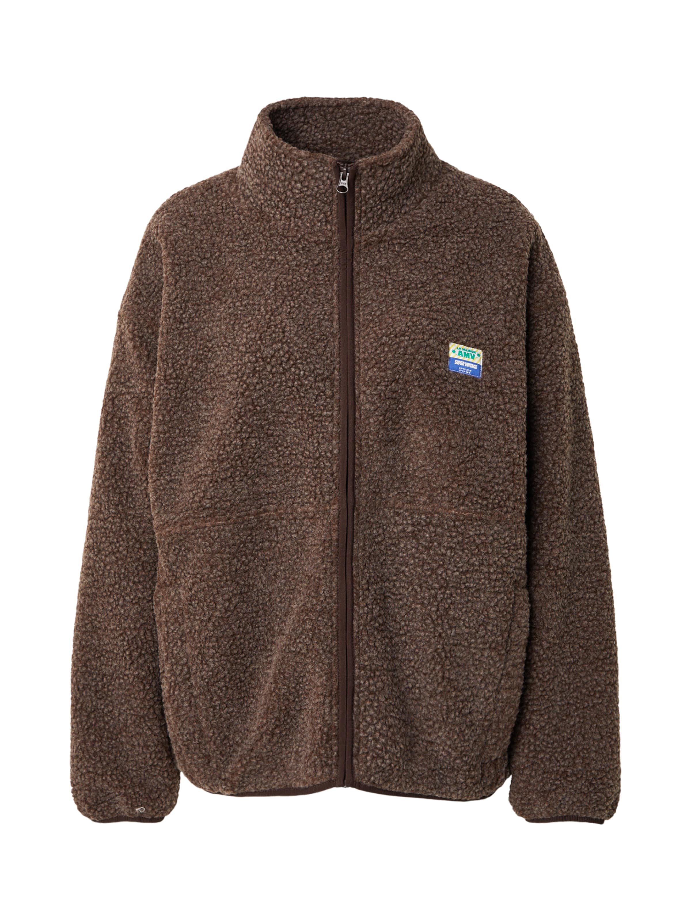 AMERICAN VINTAGE Fleece jas 'HOKTOWN' in Bruin: voorkant