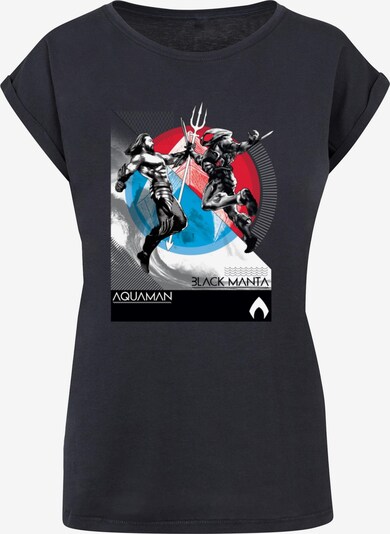 ABSOLUTE CULT T-shirt 'Aquaman - Vs Black Manta' en marine / bleu clair / rouge / blanc, Vue avec produit