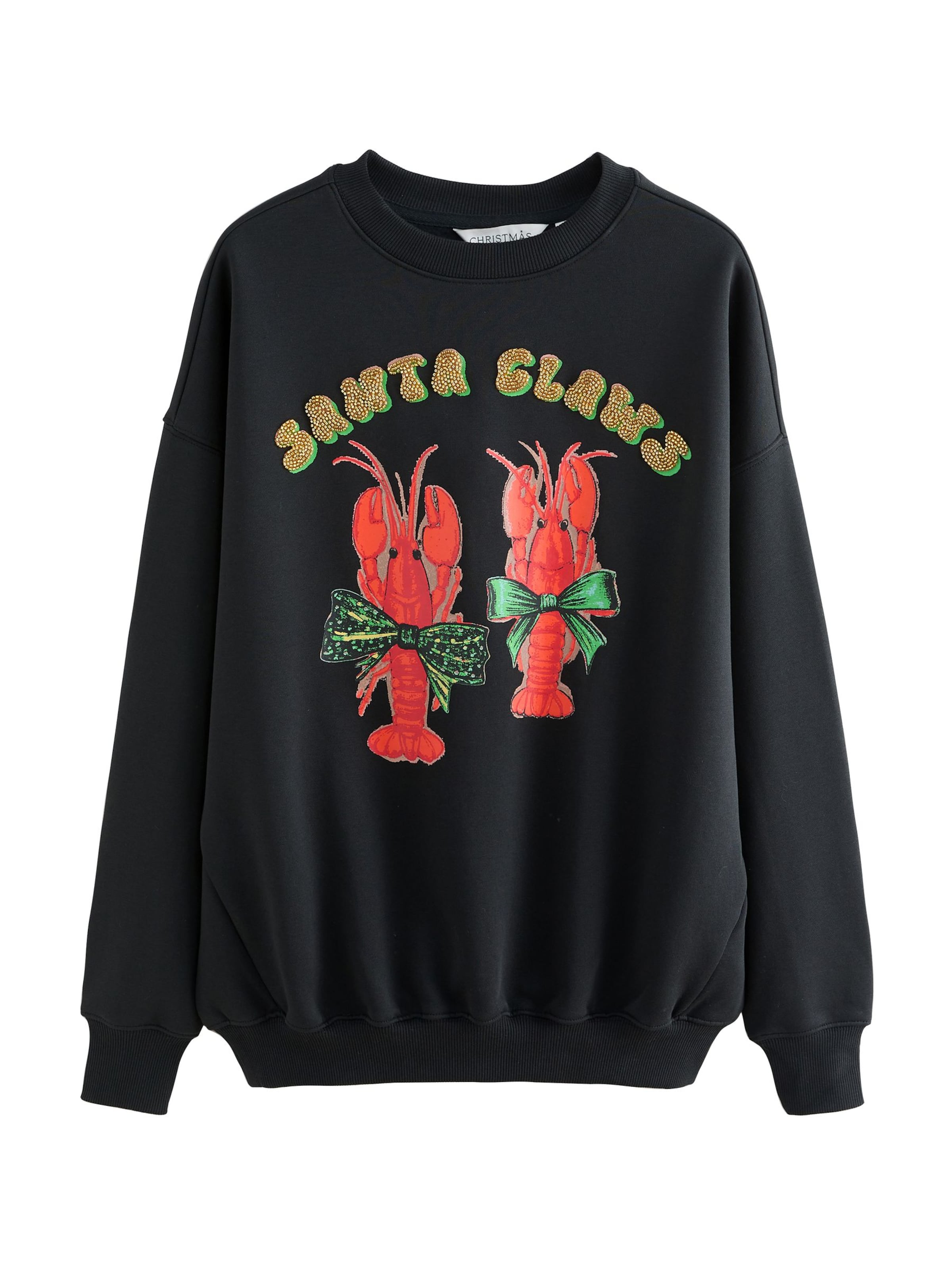 Next Sweatshirt 'Santa Hummer' i svart: framsida