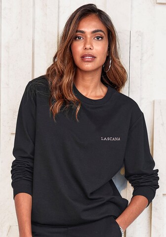 LASCANA Sweatshirt in Black: front