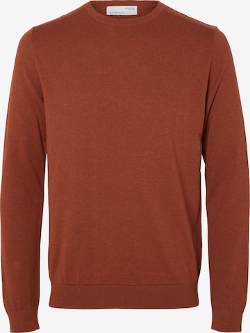 Coupe regular Pull-over 'Berg' SELECTED HOMME en marron : devant