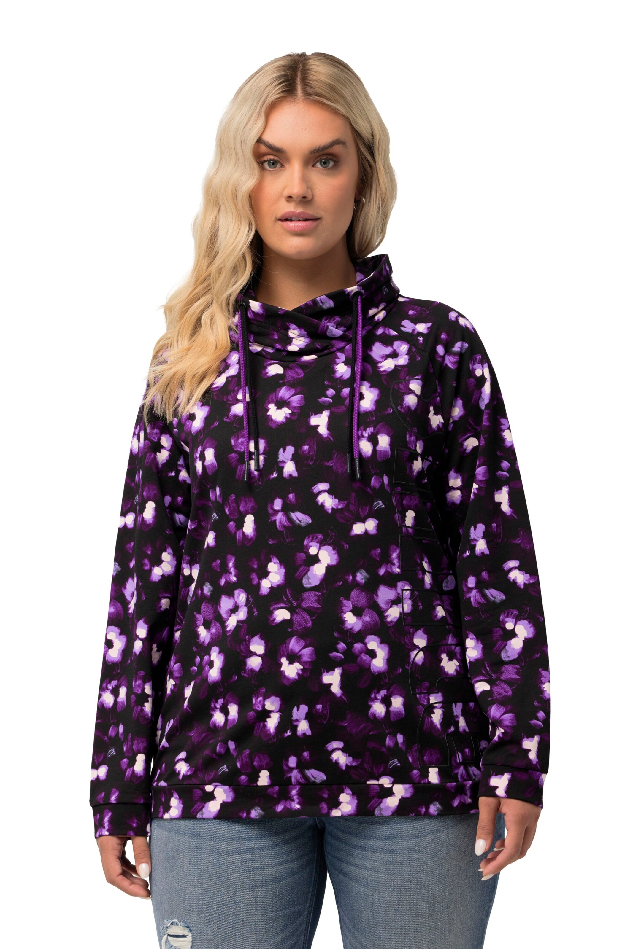 Ulla Popken Sweatshirt in Purple: front