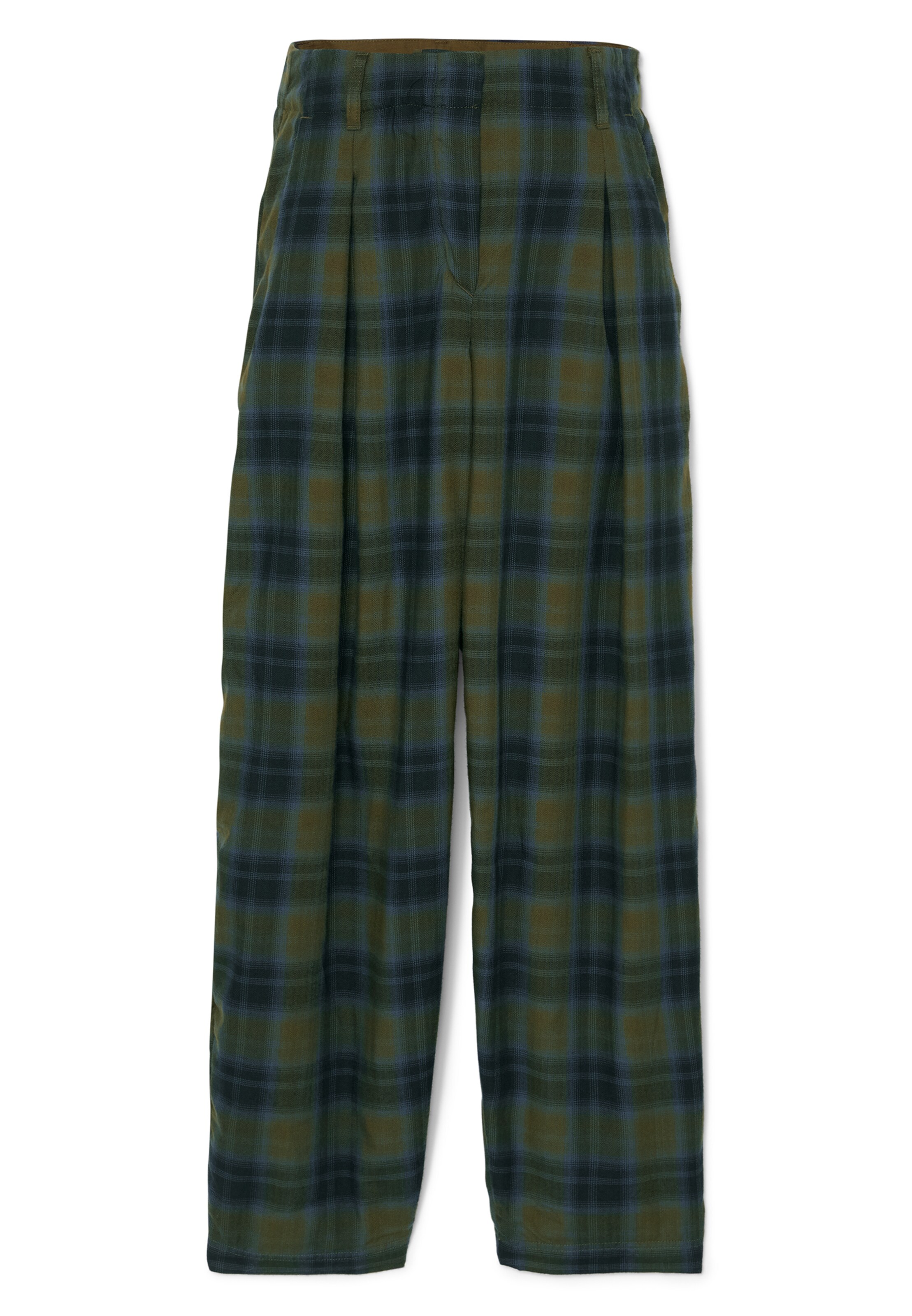 TIMBERLAND Regular Pleat-Front Pants in Green: front