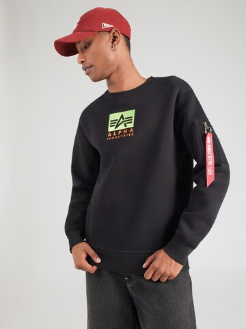 ALPHA INDUSTRIES Sweatshirt in Black: front