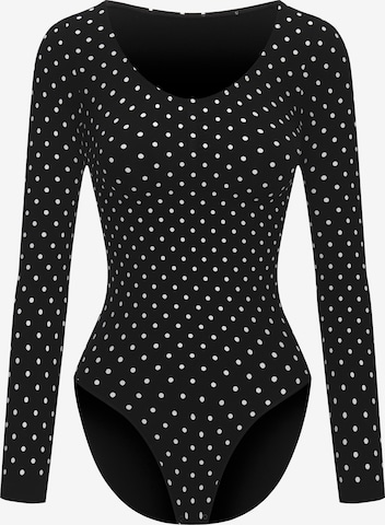 Body modellante 'Bodysuit Sculpting Shapewear Longsleeve mit Slip' di cfab (formerly creamy fabrics) in nero: frontale