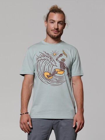 T-Shirt ' Surfing for life ' Watapparel en vert : devant