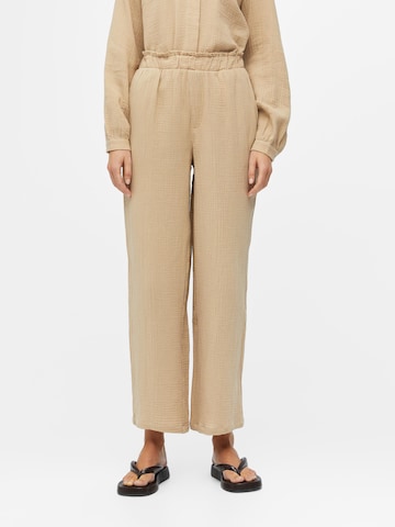 Wide leg Pantaloni 'Carina' di OBJECT in beige: frontale