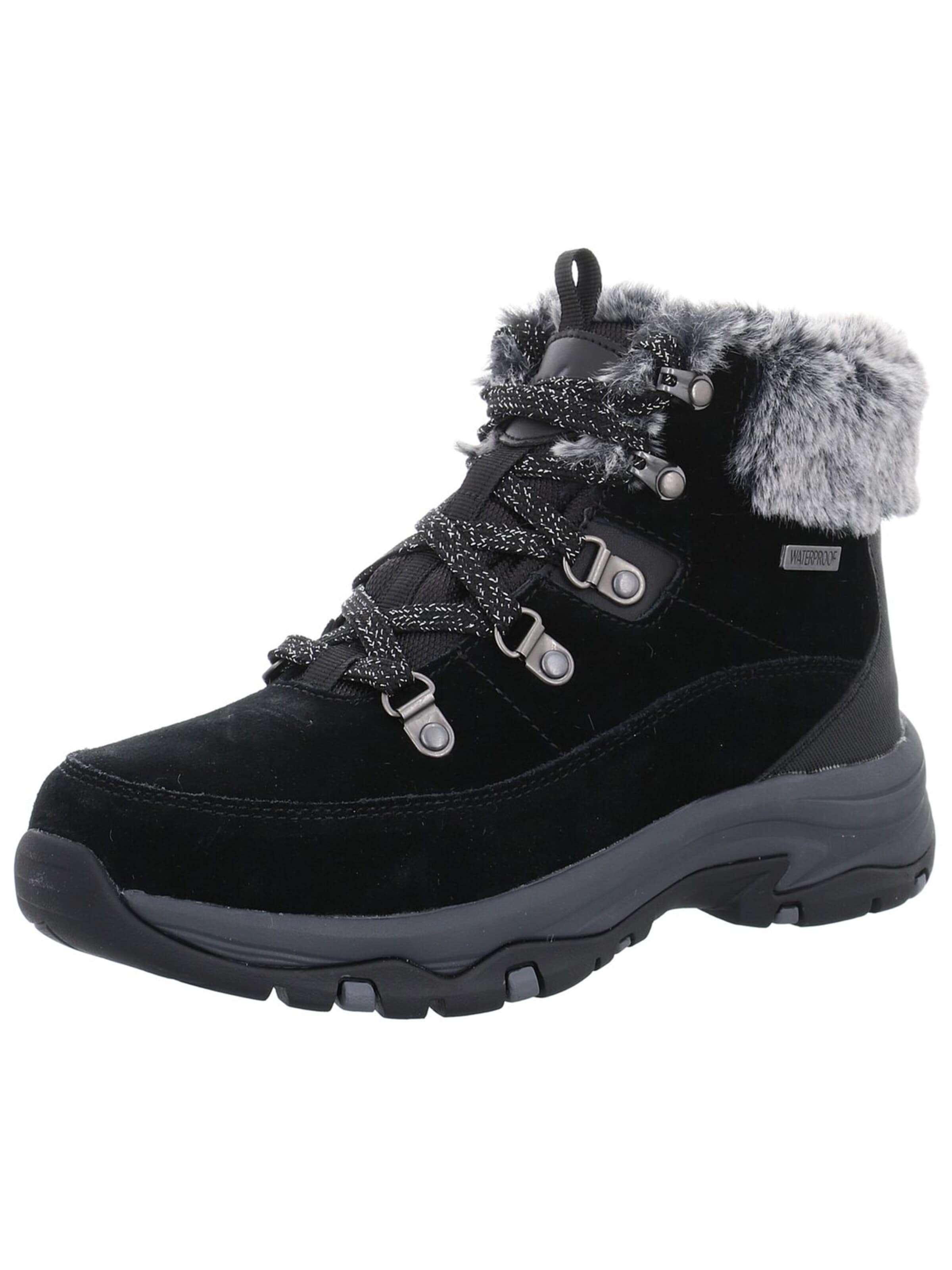 SKECHERS - Botines con cordones 'Schnürstiefel Damen 167882 BLK Rauleder in schwarz' en negro: frente