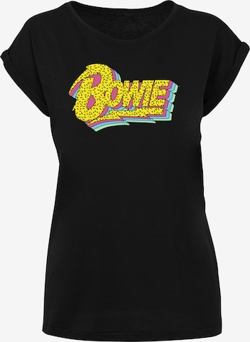T-shirt 'David Bowie Moonlight 90s Logo' F4NT4STIC en noir : devant