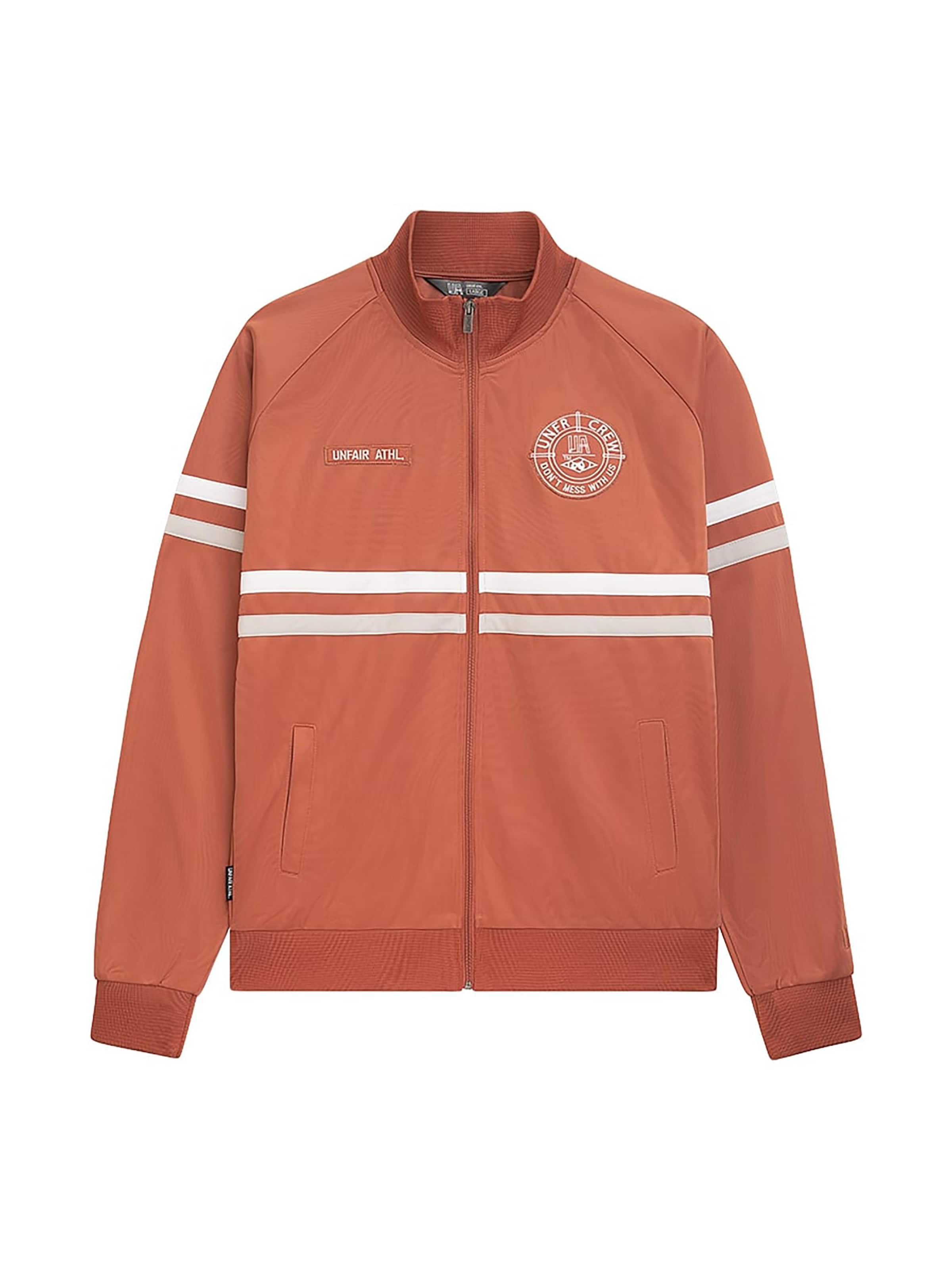 Unfair Athletics Training Jacket 'DMWU' in Red: front