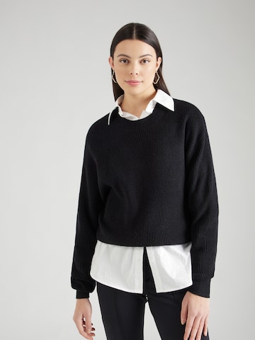 Pull-over QS en noir : devant