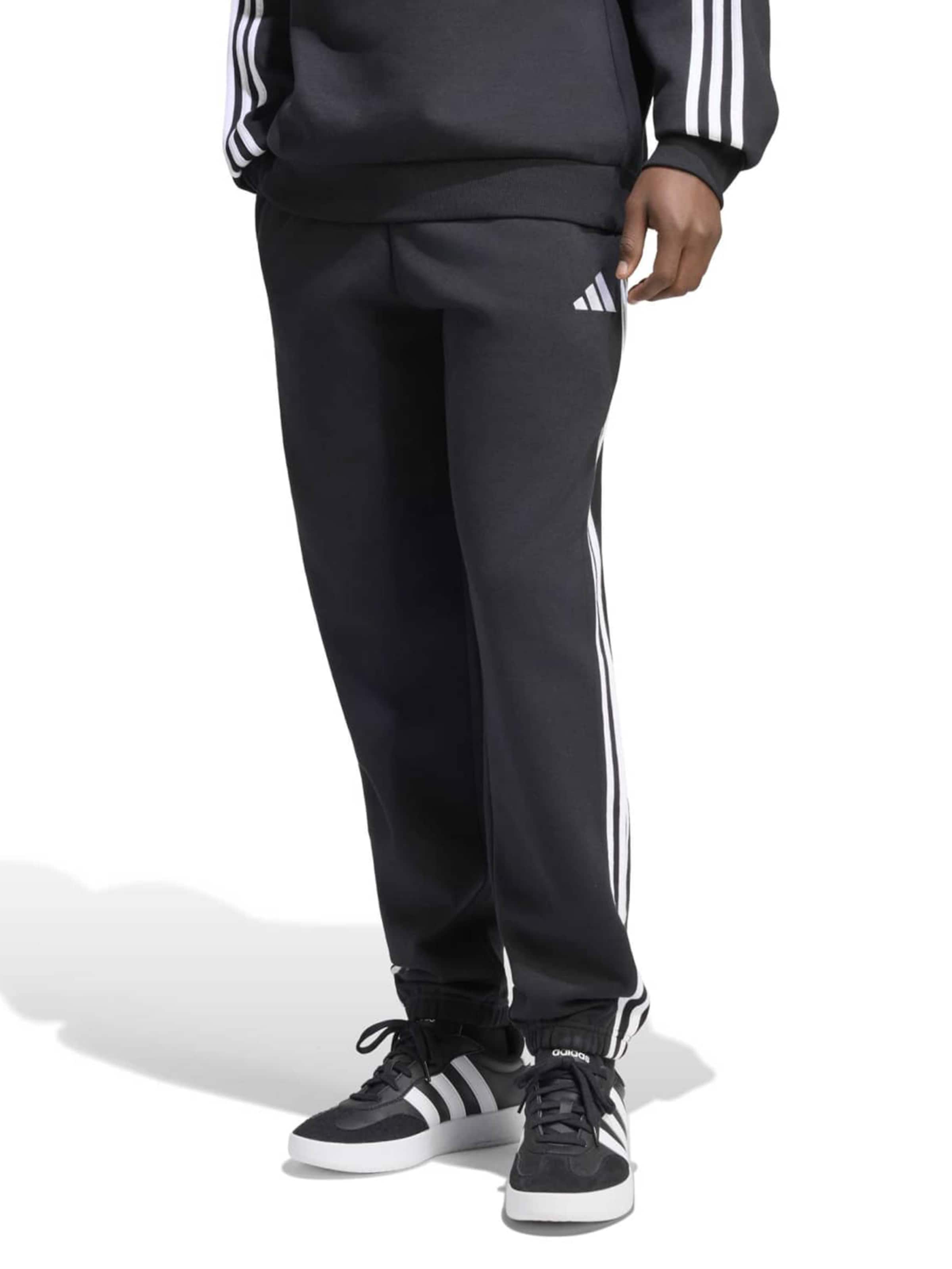 Tapered Pantaloni sport de la ADIDAS SPORTSWEAR pe negru: față