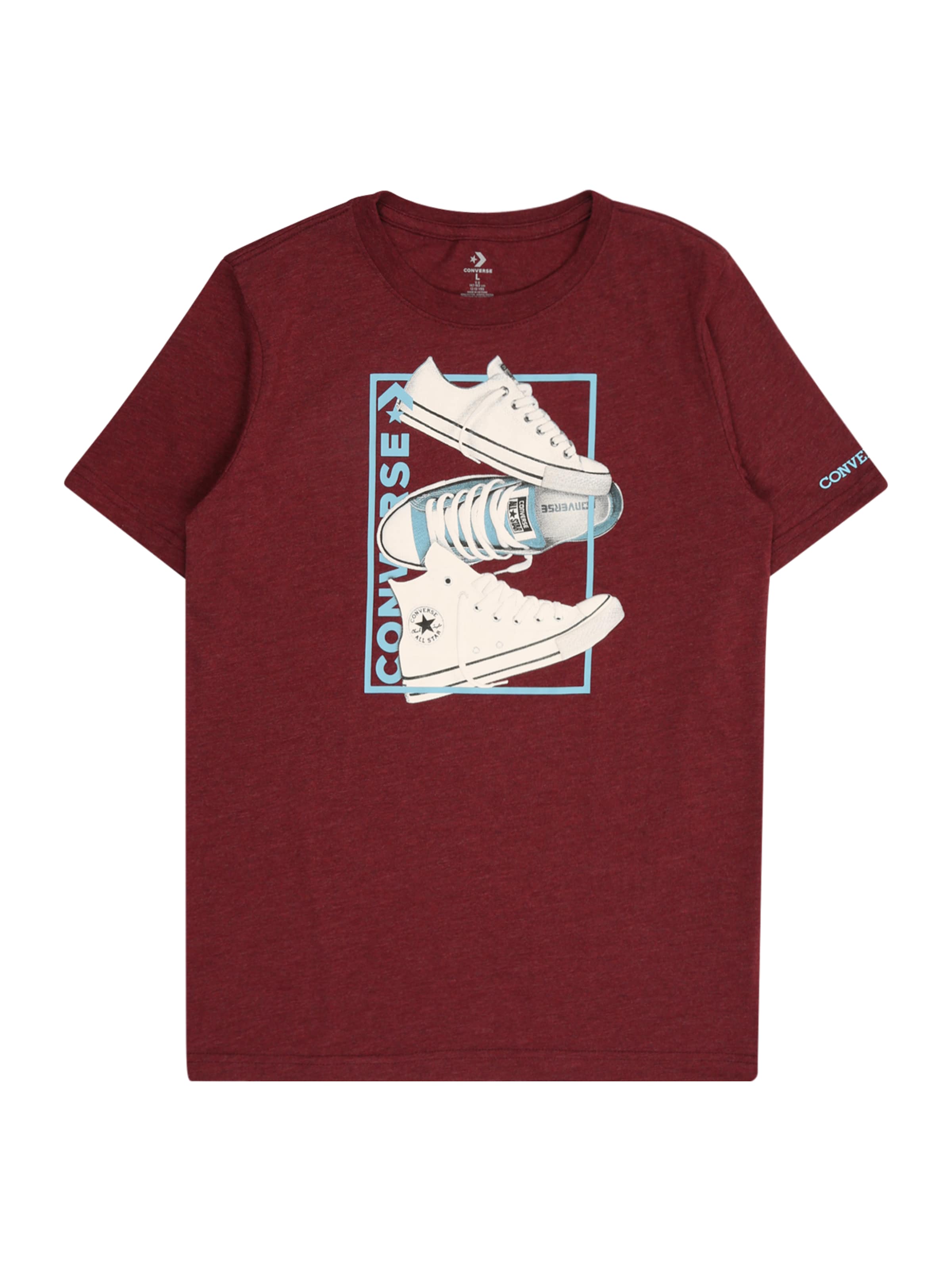 CONVERSE Тениска '3 SHOE' в червено: отпред