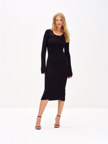 ABOUT YOU x Toni Garrn Knit dress 'Hailey' in Black