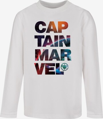 Maglietta 'Captain Marvel - Space Text' di ABSOLUTE CULT in bianco: frontale