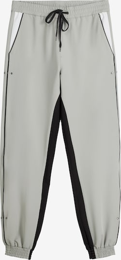 Bershka Hose in grau / schwarz / weiß, Produktansicht