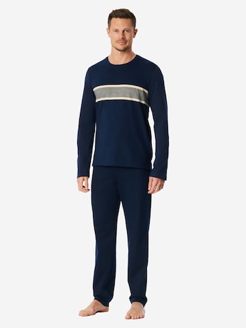 SCHIESSER Pyjama lang ' Casual Nightwear ' in Blauw: voorkant