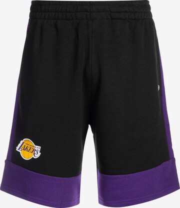 NEW ERA Loose fit Sports trousers 'NBA Los Angeles Lakers' in Black: front