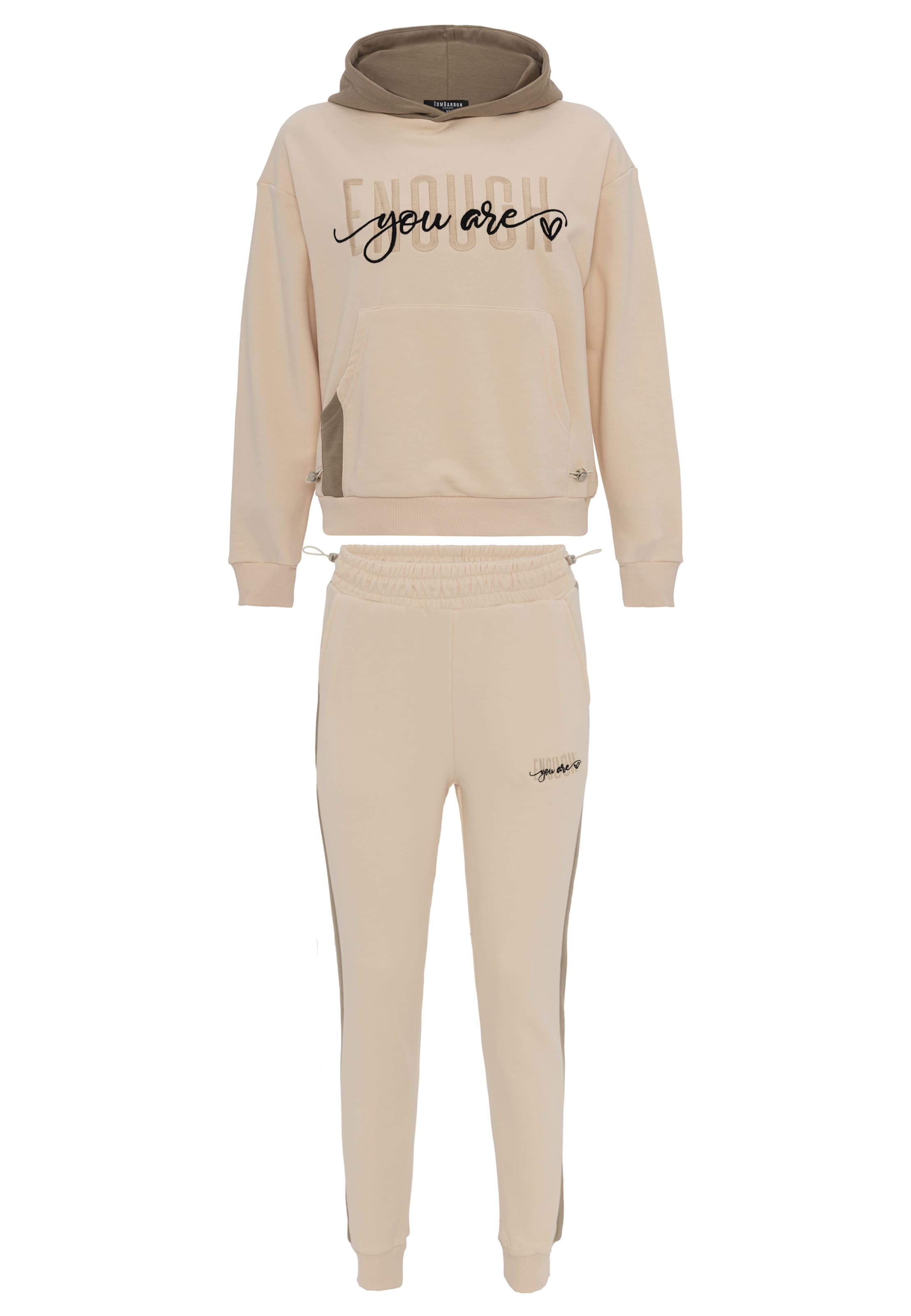 Tom Barron Joggingpak in Beige: voorkant