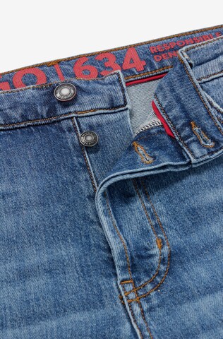 HUGO Red Slimfit Jeansy '634' w kolorze niebieski